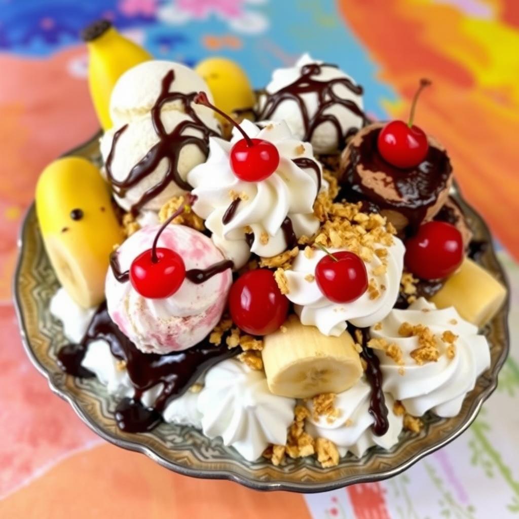 What is a traditional banana split made of?